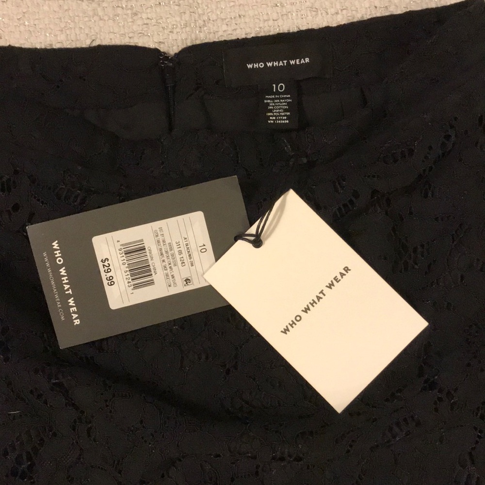 NWT!!! Who What Wear black lace pencil skirt